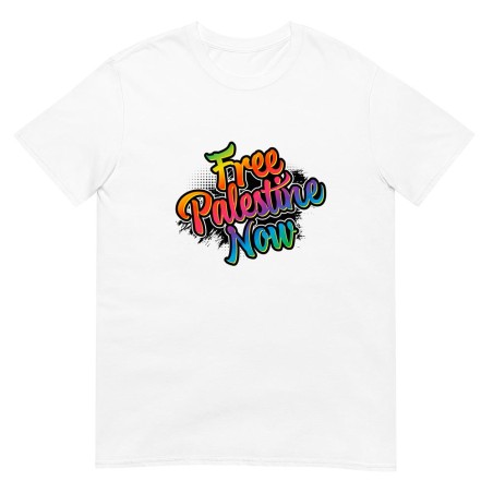 T-shirt blanc Free Palestine Now