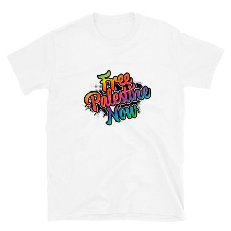 T-shirt blanc Free Palestine Now