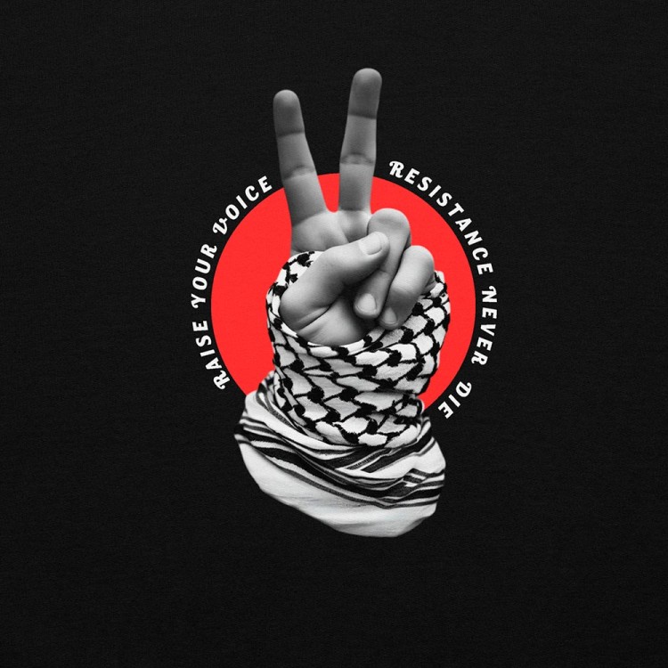 Camisola de malha Palestina Resistance Never Die