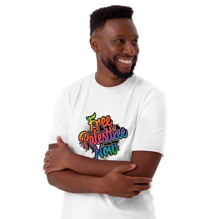 T-shirt blanc Free Palestine Now