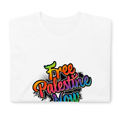 T-shirt blanc Free Palestine Now