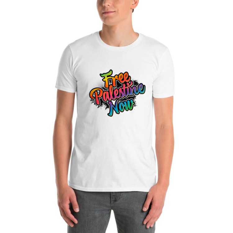 T-shirt blanc Free Palestine Now