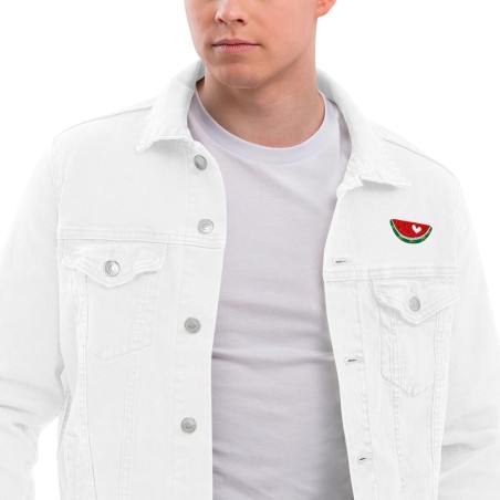 Kufiya denim jacket