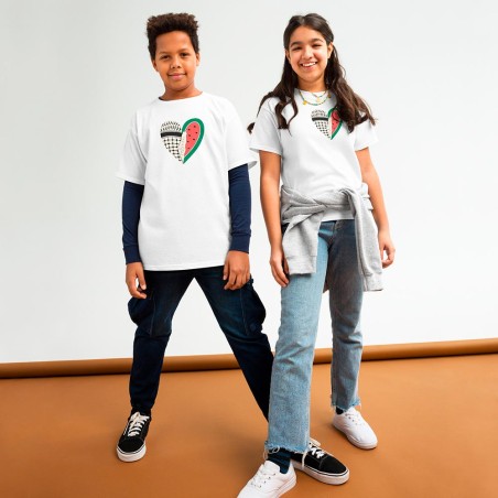 T-shirt adolescente Coração Palestiniano