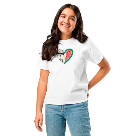 T-shirt adolescente Coração Palestiniano