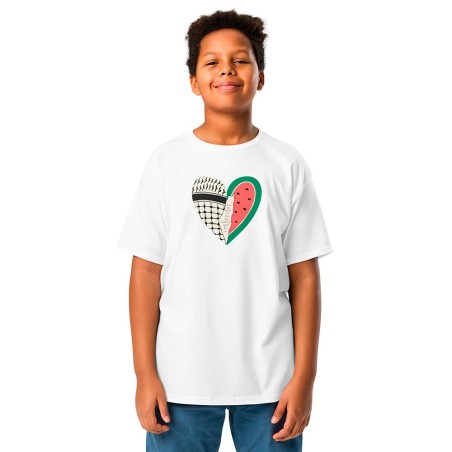 T-shirt adolescente Coração Palestiniano
