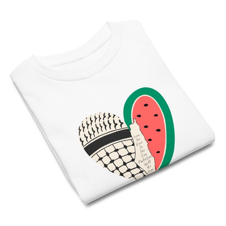 T-shirt adolescente Coração Palestiniano