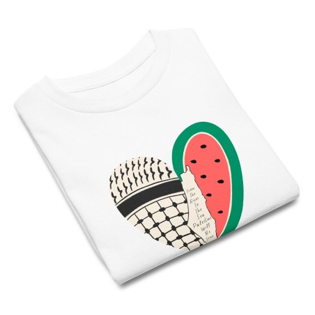 T-shirt adolescente Coração Palestiniano