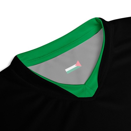 Camisola de futebol da Palestina preta e verde