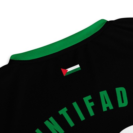 Camisola de futebol da Palestina preta e verde