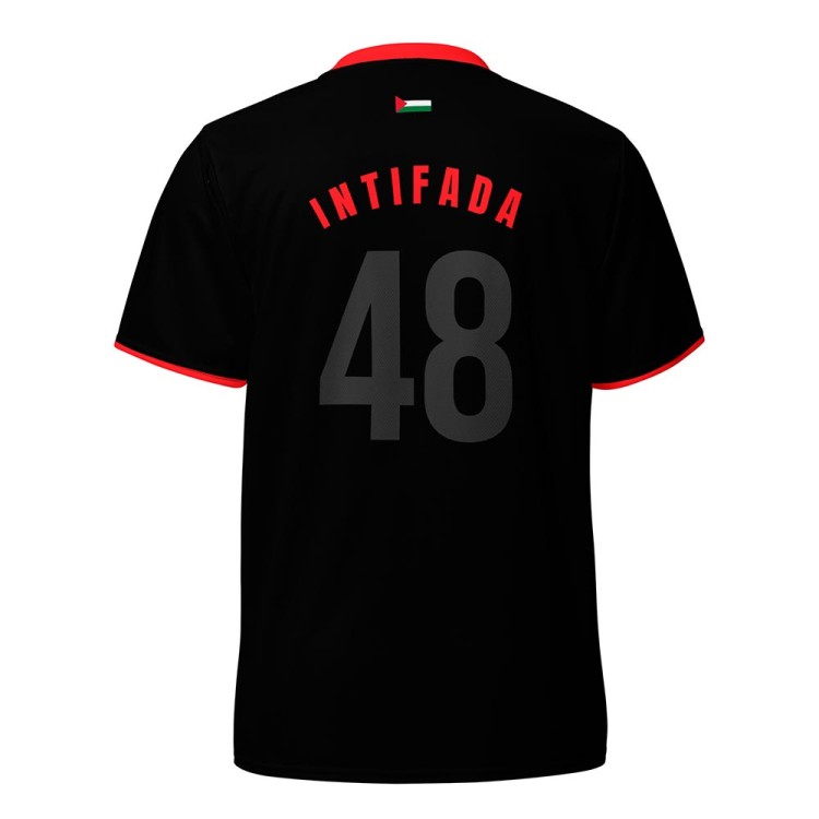 Black and Red Palestinian Football Shirt
