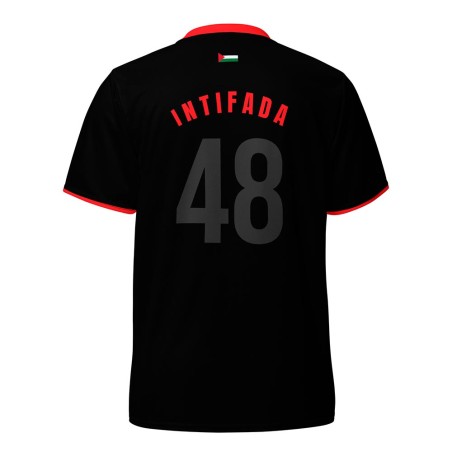 Black and Red Palestinian Football Shirt
