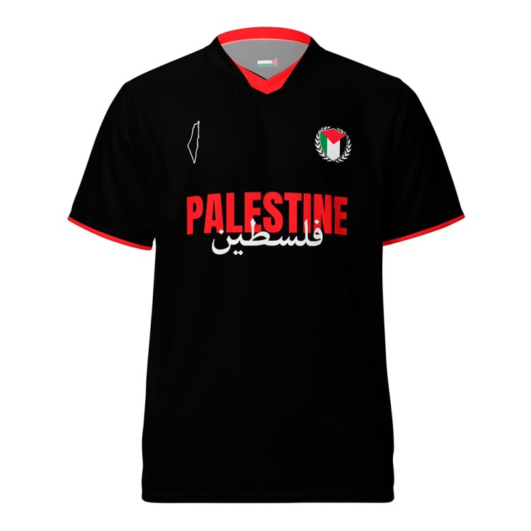 Black and Red Palestinian Football Shirt
