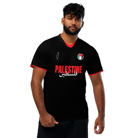 Black and Red Palestinian Football Shirt