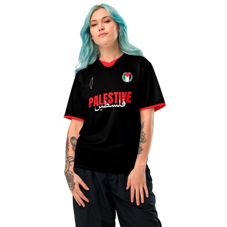 Black and Red Palestinian Football Shirt