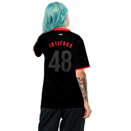 Black and Red Palestinian Football Shirt