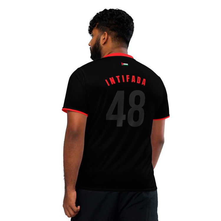 Black and Red Palestinian Football Shirt