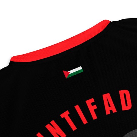 Black and Red Palestinian Football Shirt