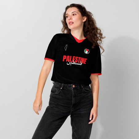 Black and Red Palestinian Football Shirt