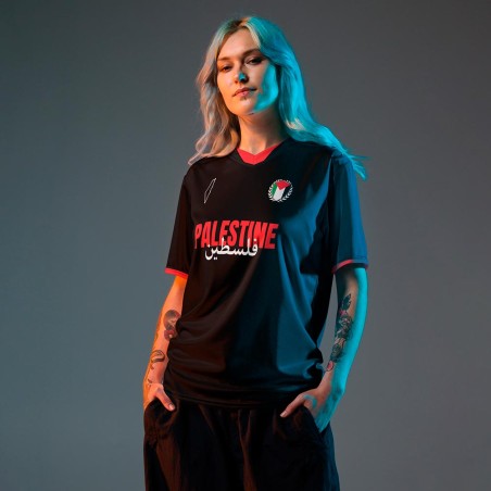 Black and Red Palestinian Football Shirt