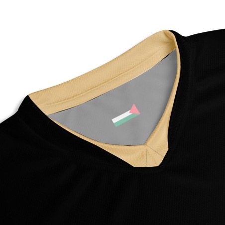 Black and Gold Palestine Football Shirt