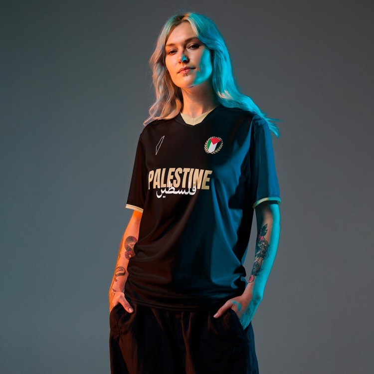Black and Gold Palestine Football Shirt