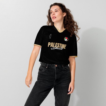 Black and Gold Palestine Football Shirt