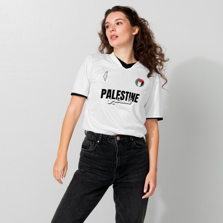 Camiseta de Fútbol Palestina Blanca