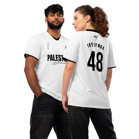 Camiseta de Fútbol Palestina Blanca