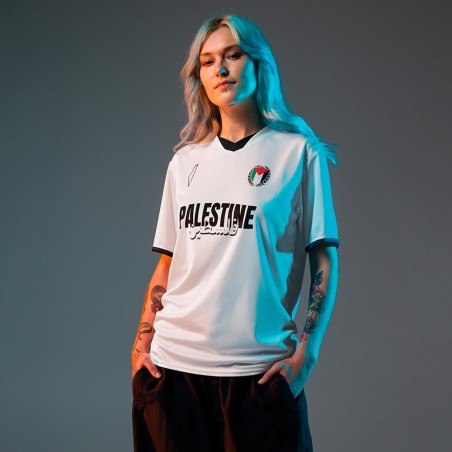 Camiseta de Fútbol Palestina Blanca